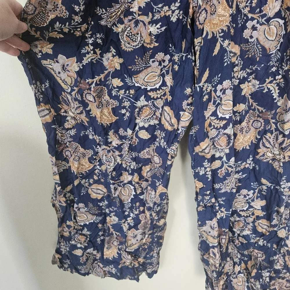 Anthropologie ETT TWA Blue Paisley Jumpsuit Size XL